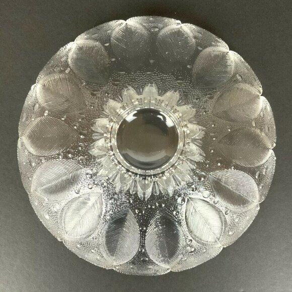 Lausitzer Glas Lead Crystal Bowl Medea Dew Drop Leaf Design 10 inch German - Picture 5 of 5